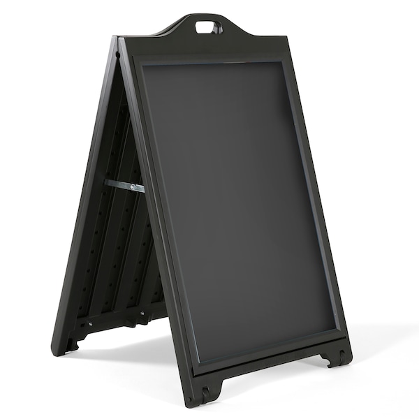 Black Double-Sided Sidewalk A-Frame Sign w/Protective Lens 24"x36"
